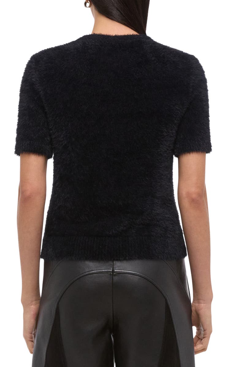 Helmut Lang Eyelash Faux Fur Crop Top, Alternate, color, Black