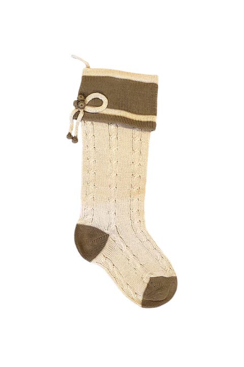 Ecru Cable-Knit Stocking