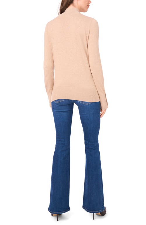 Halogenr Halogen(r) Button Cuff Turtleneck Sweater In Neutral