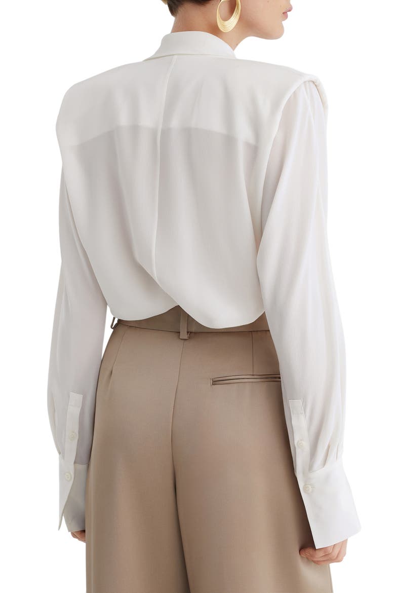 Glenn Tie Waist Silk Top, Alternate, color, IVORY