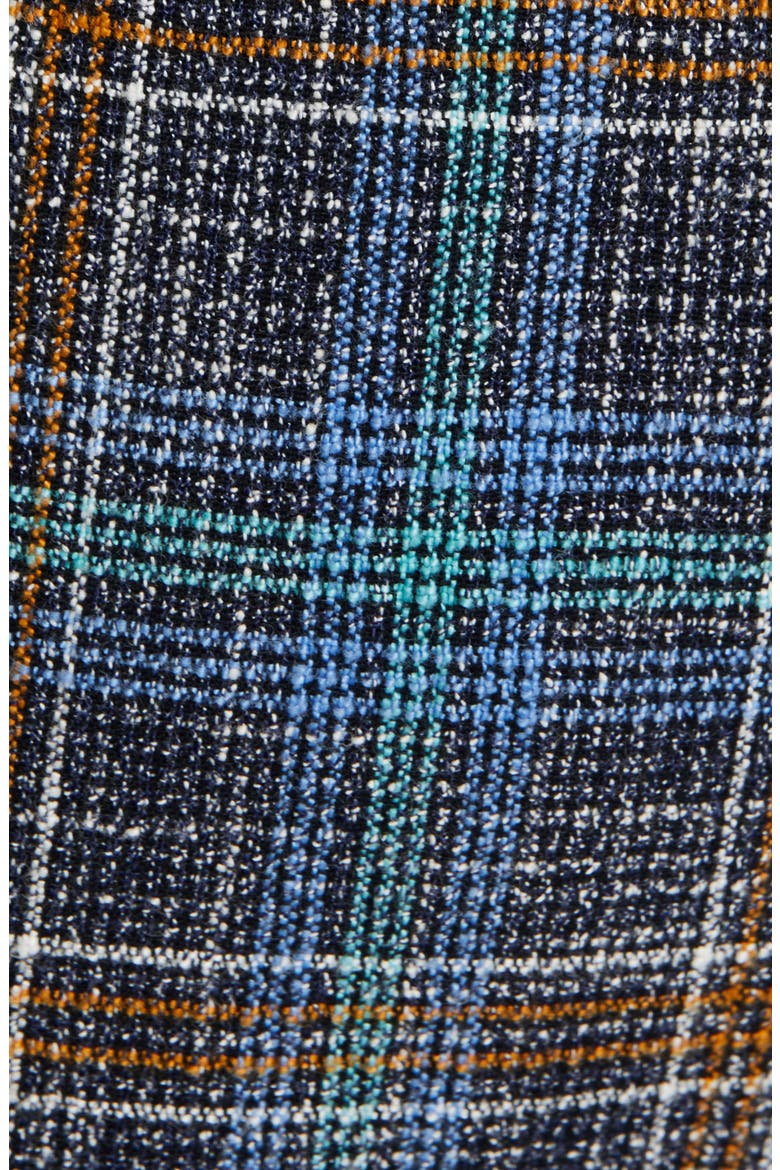 Clerence Plaid Tweed High Waist Crop Paperbag Waist Pants, Alternate, color, BLUE MULTI