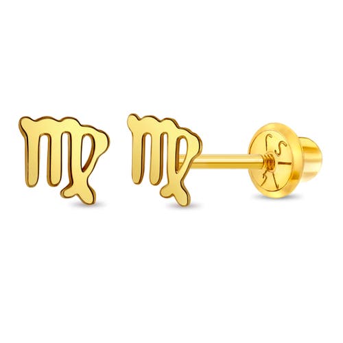 In Season Jewelry 14k Dainty Zodiac Sign Earrings in Gold Virgo at Nordstrom