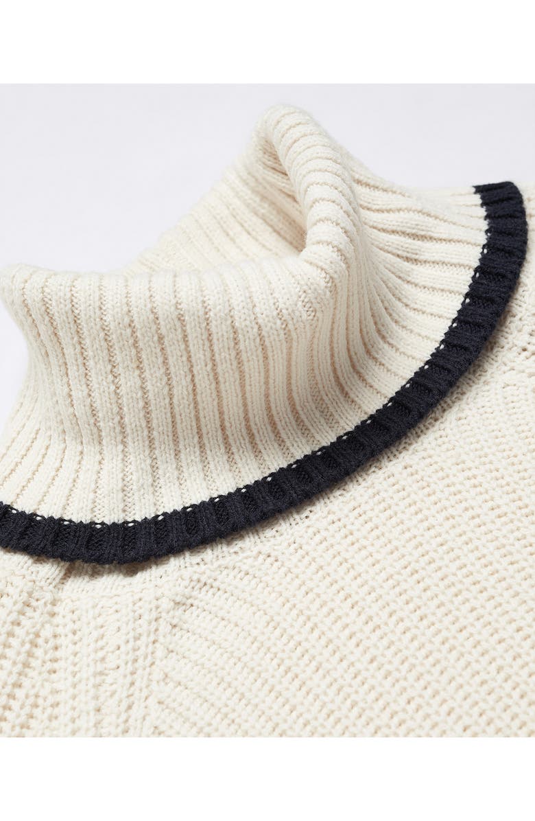MANGO Stripe Turtleneck Sweater, Alternate, color, 