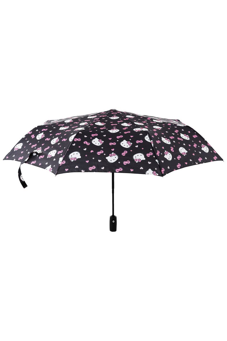 Hearts and Bows All-Over Print Compact Umbrella Officially Licensed Sanrio, Main, color, MULTI