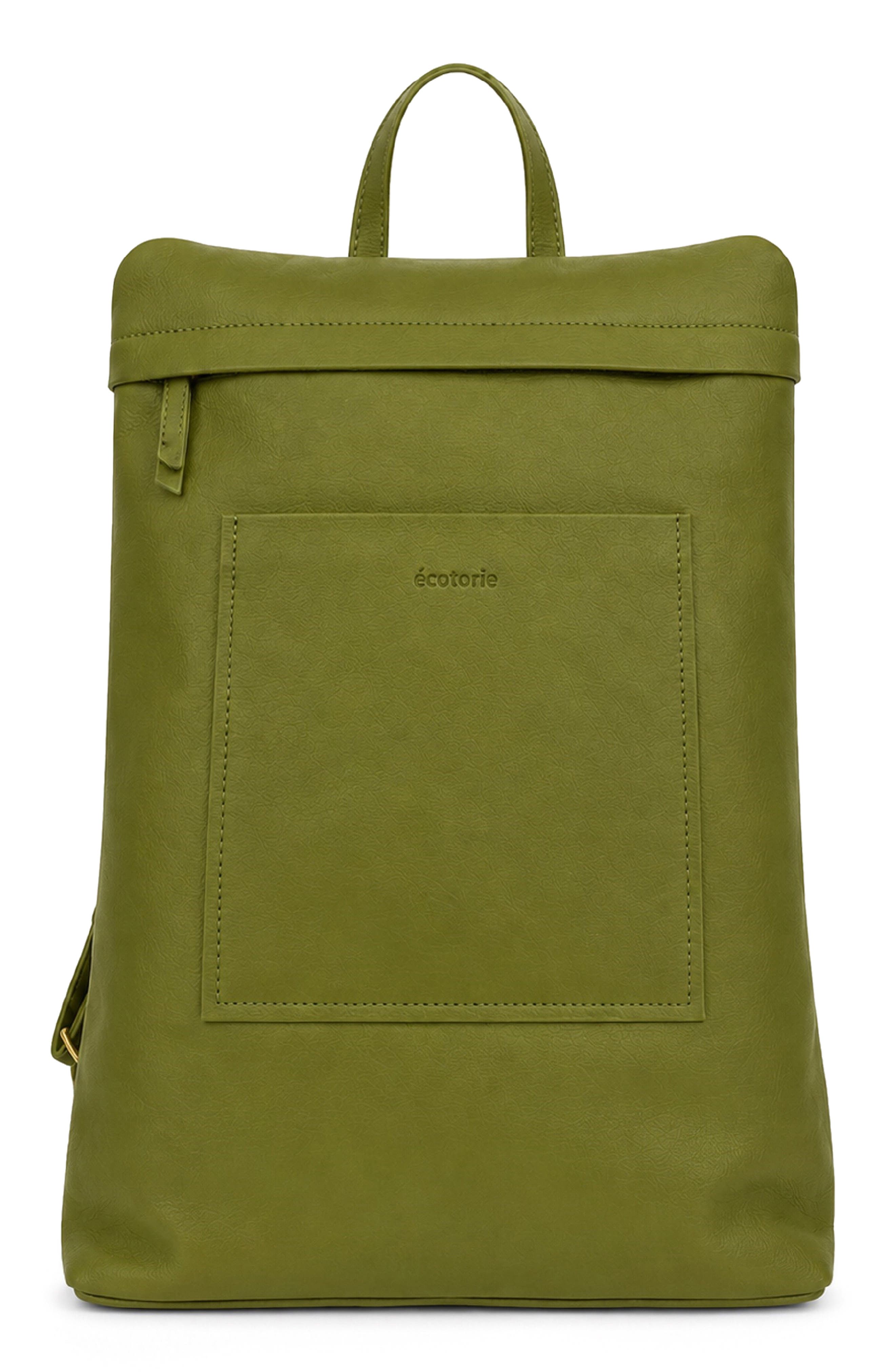 Willow Leather Backpack, Main, color, SEA KELP
