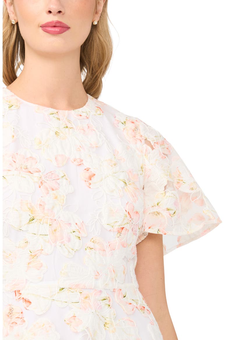 Natalia Floral Flare Midi Dress, Alternate, color, ROSE BISQUE