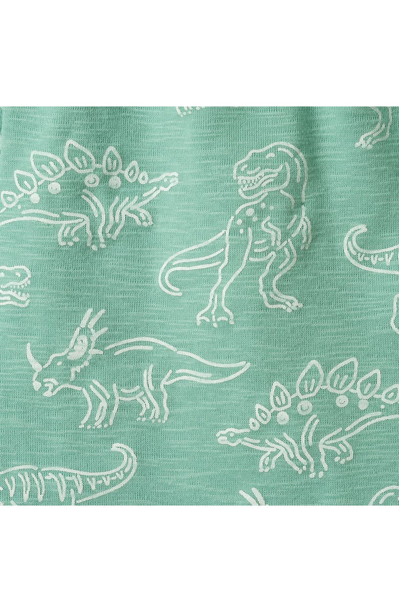 Andy & Evan Kids' Print Henley & Drawstring Shorts Set, Alternate, color, Green Dino