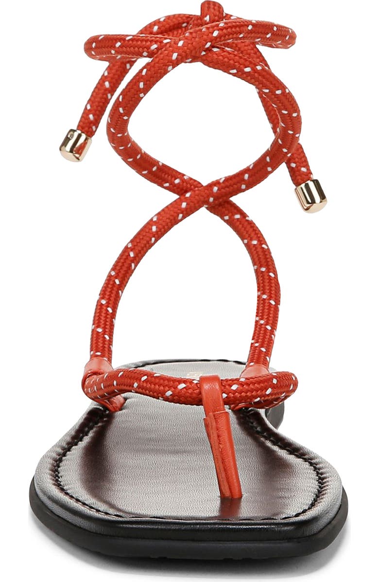 Veronica Beard Carmina Ankle Wrap Sandal, Alternate, color, Persimmon/ Coconut