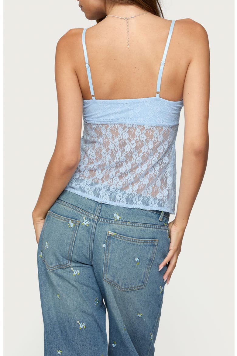 Priya Split Front Sheer Lace Camisole, Alternate, color, LIGHT-BLUE