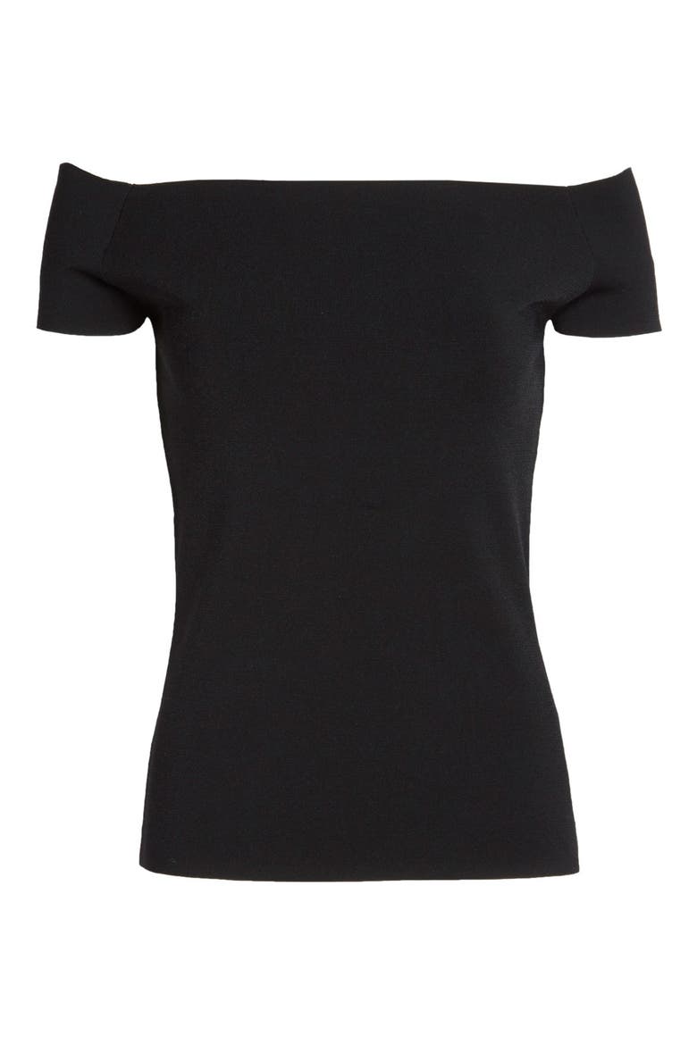 'Angel' Off the Shoulder Knit Top, Alternate, color, BLACK