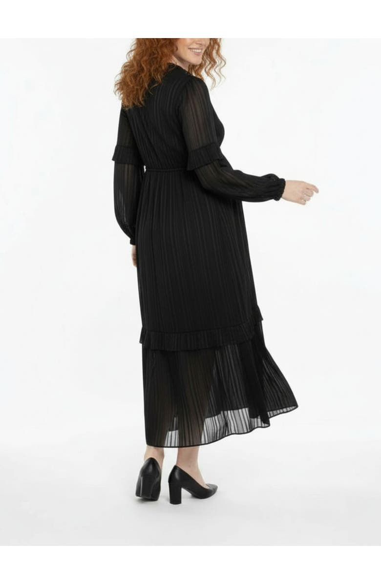 MOTHERHOOD MATERNITY V-Neck Long Sleeve Tiered Maxi Dress, Alternate, color, Black