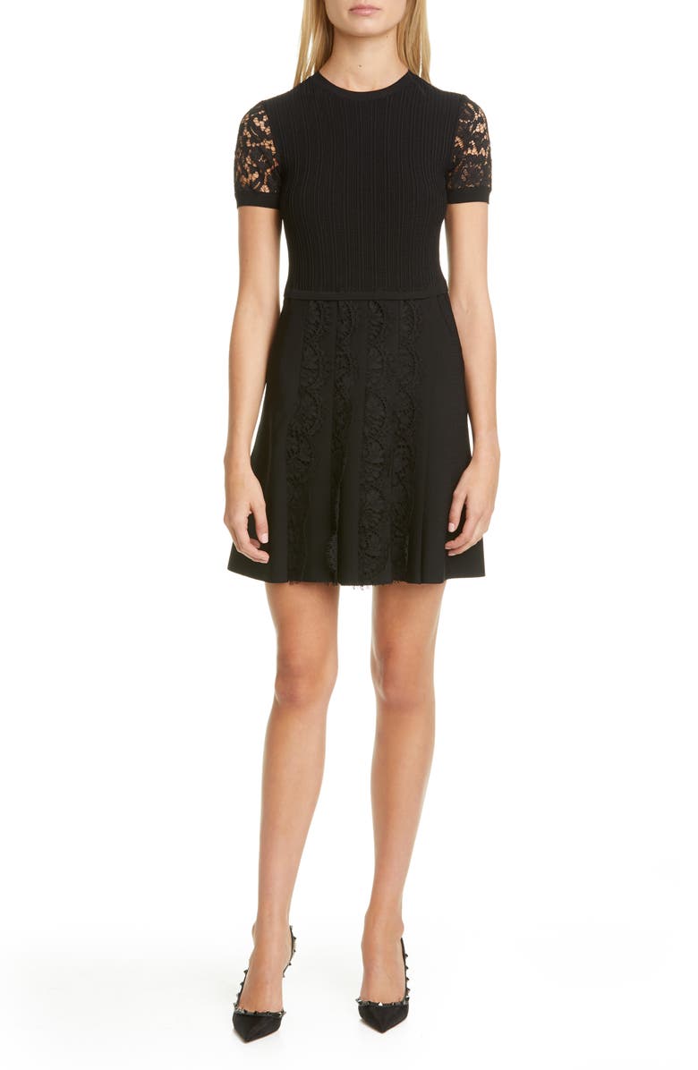 Valentino Lace Detail Sweater Minidress, Main, color, 