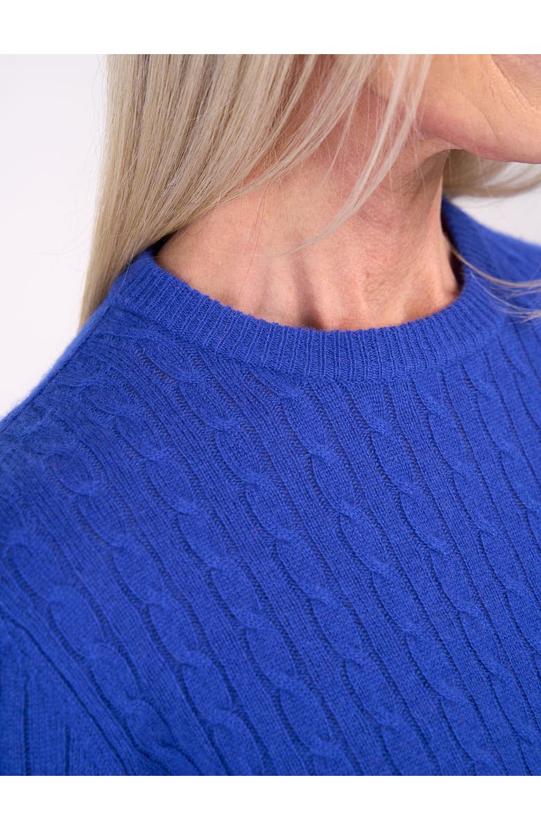 Kettlewell Cable Cashmere Blend Crew Neck Sweater, Alternate, color, Star Blue