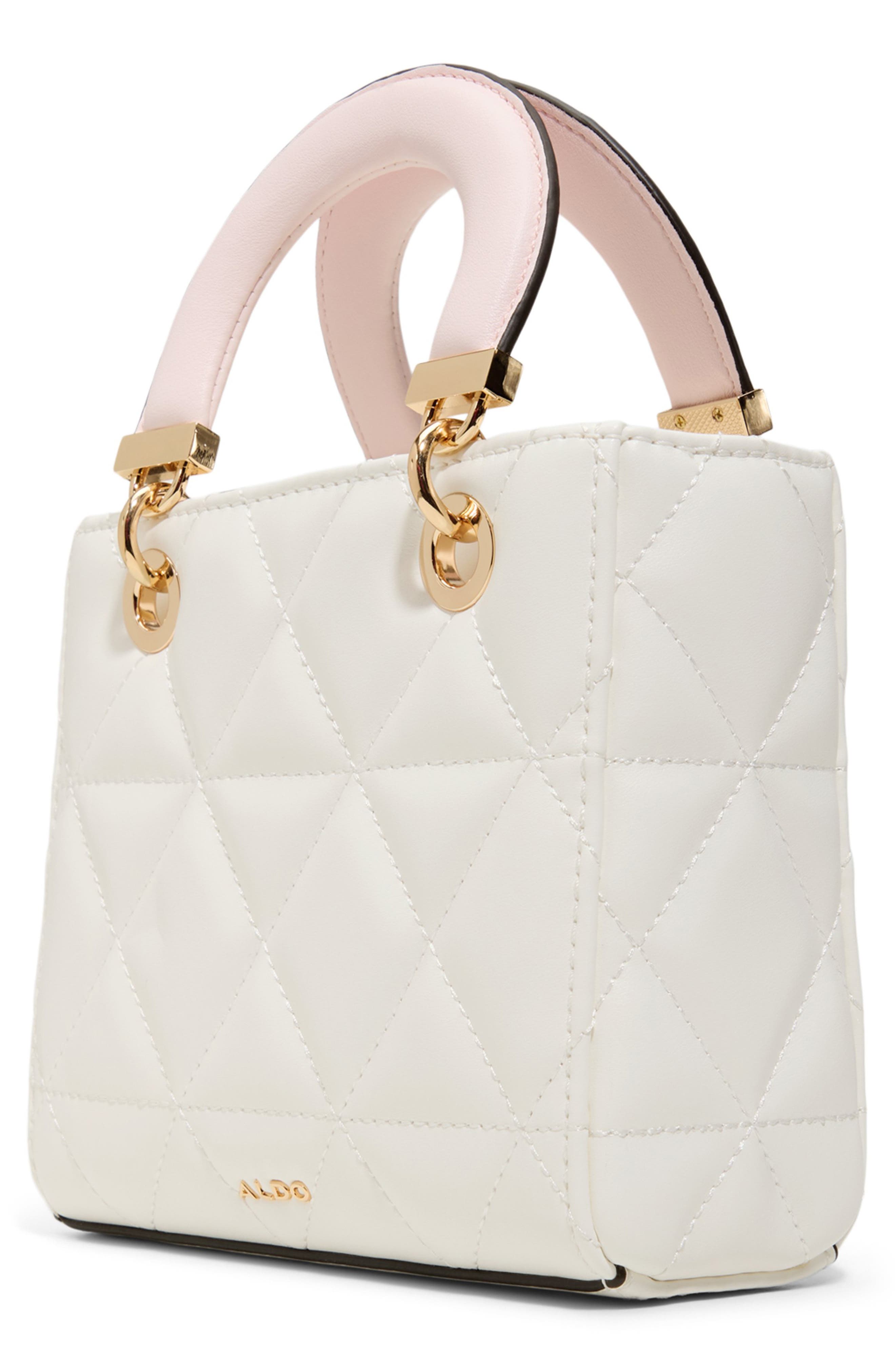 ALDO Florensee Quilted Faux Leather Top Handle Bag, Alternate, color, 