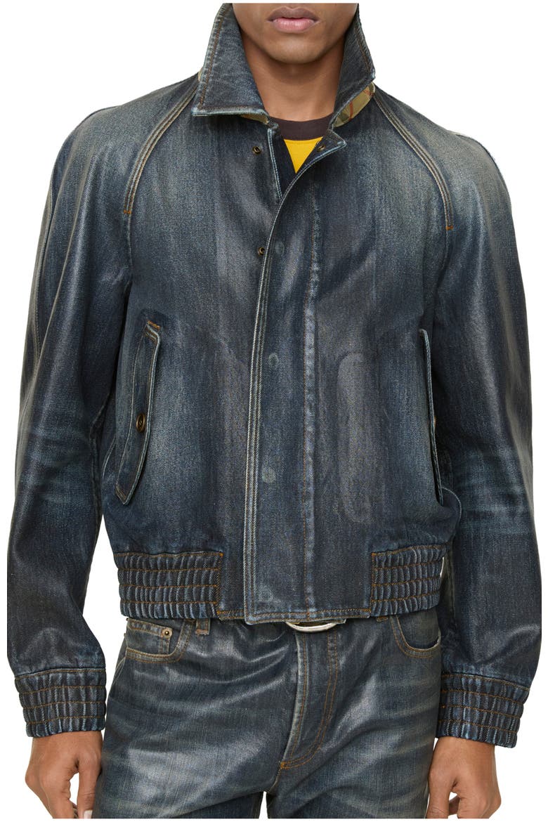 Coated Denim Jacket, Main, color, Mid blue