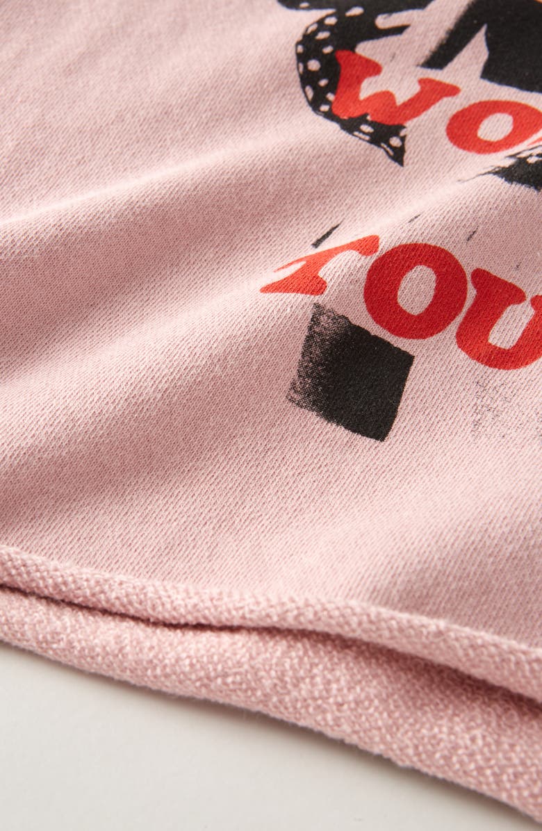 Treasure & Bond Kids' Graphic Raw Hem Crop Crewneck Sweatshirt, Alternate, color, Pink Night Olivia Rodrigo