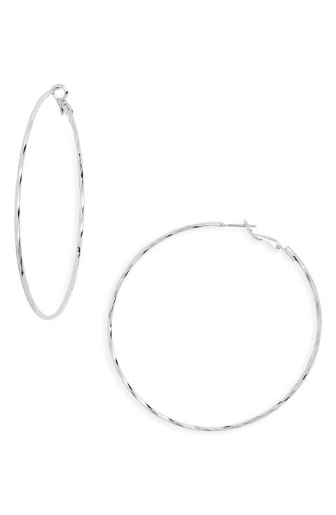 Textured Wire Hoop Earrings