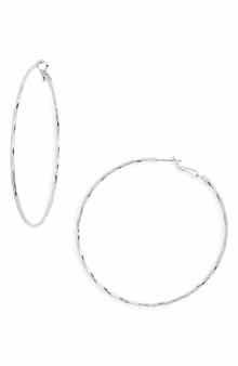 NORDSTROM RACK Textured Wire Hoop Earrings