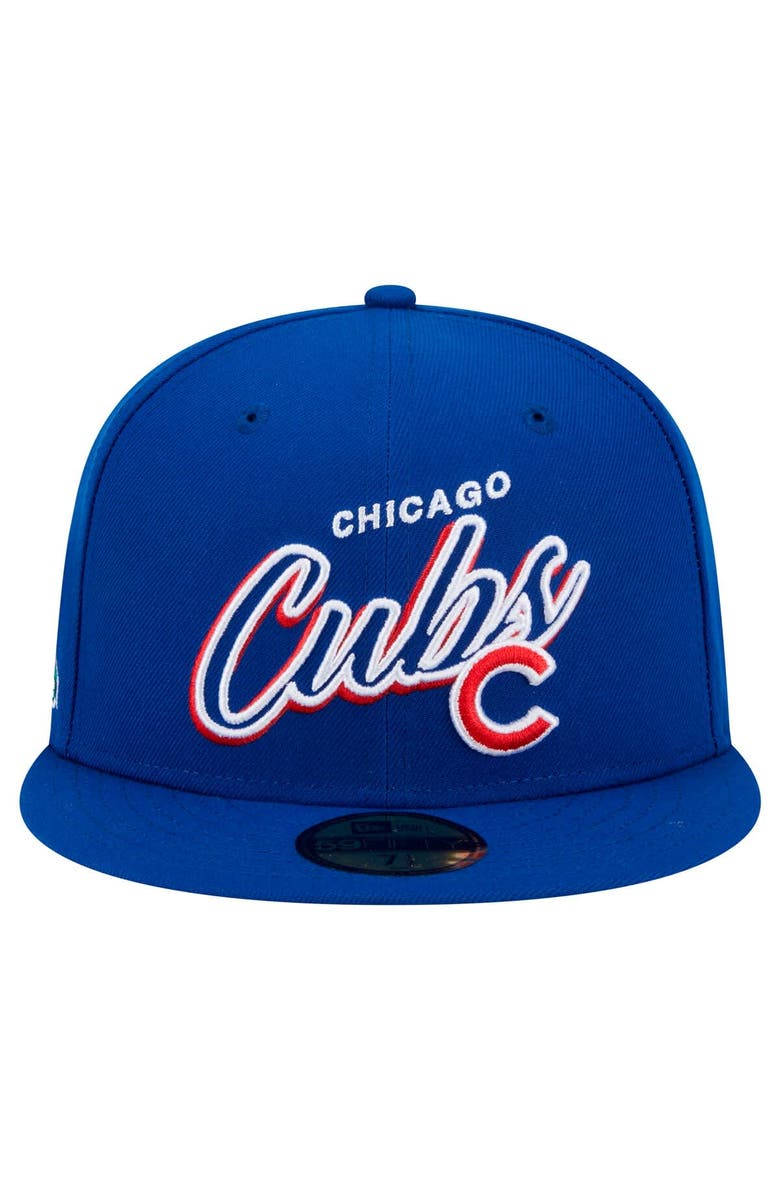 New Era Men's New Era Royal Chicago Cubs Script Sided 59FIFTY Fitted Hat, Alternate, color, 