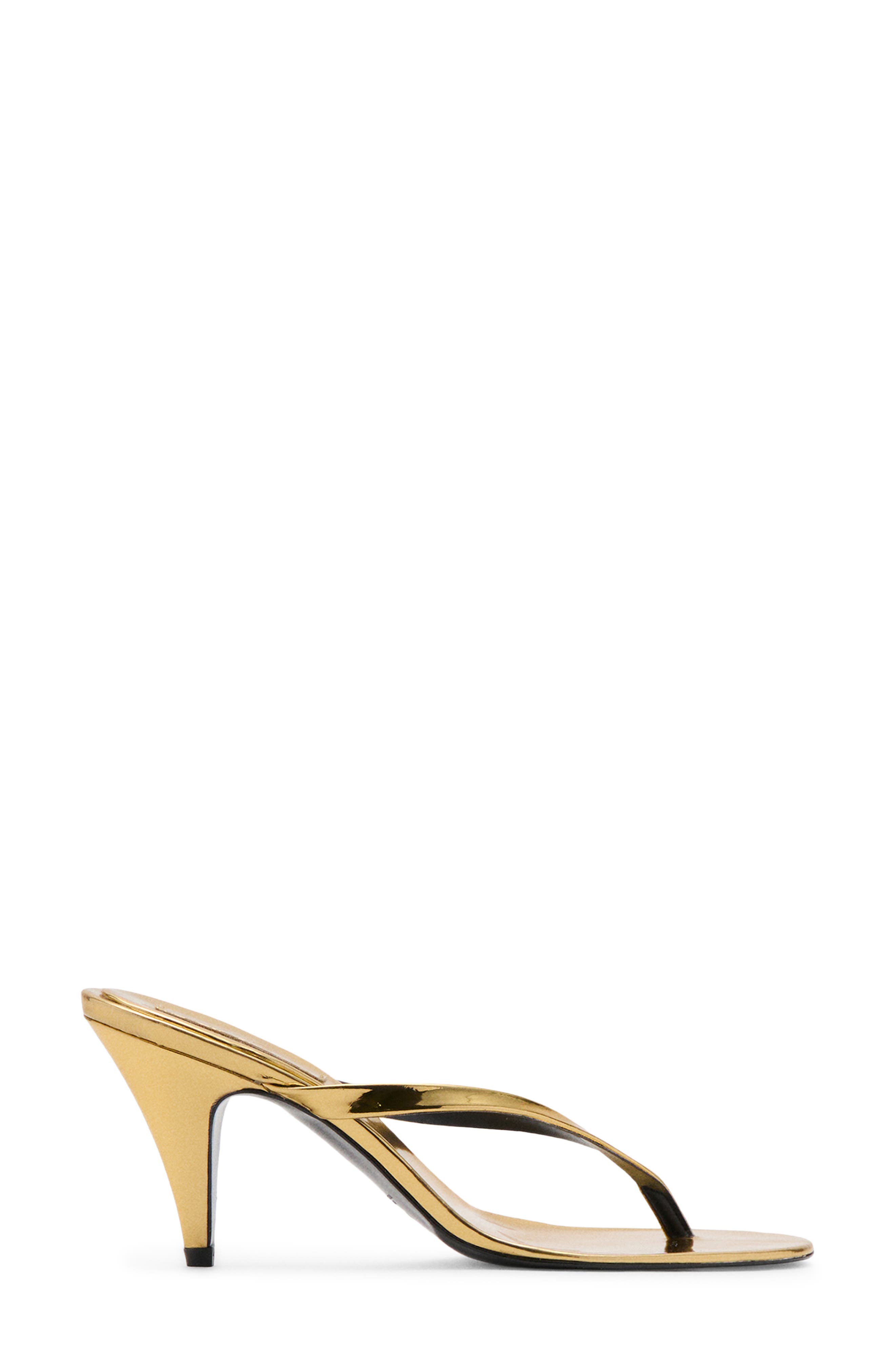 Funnel Heel Flip Flop, Alternate, color, GOLD