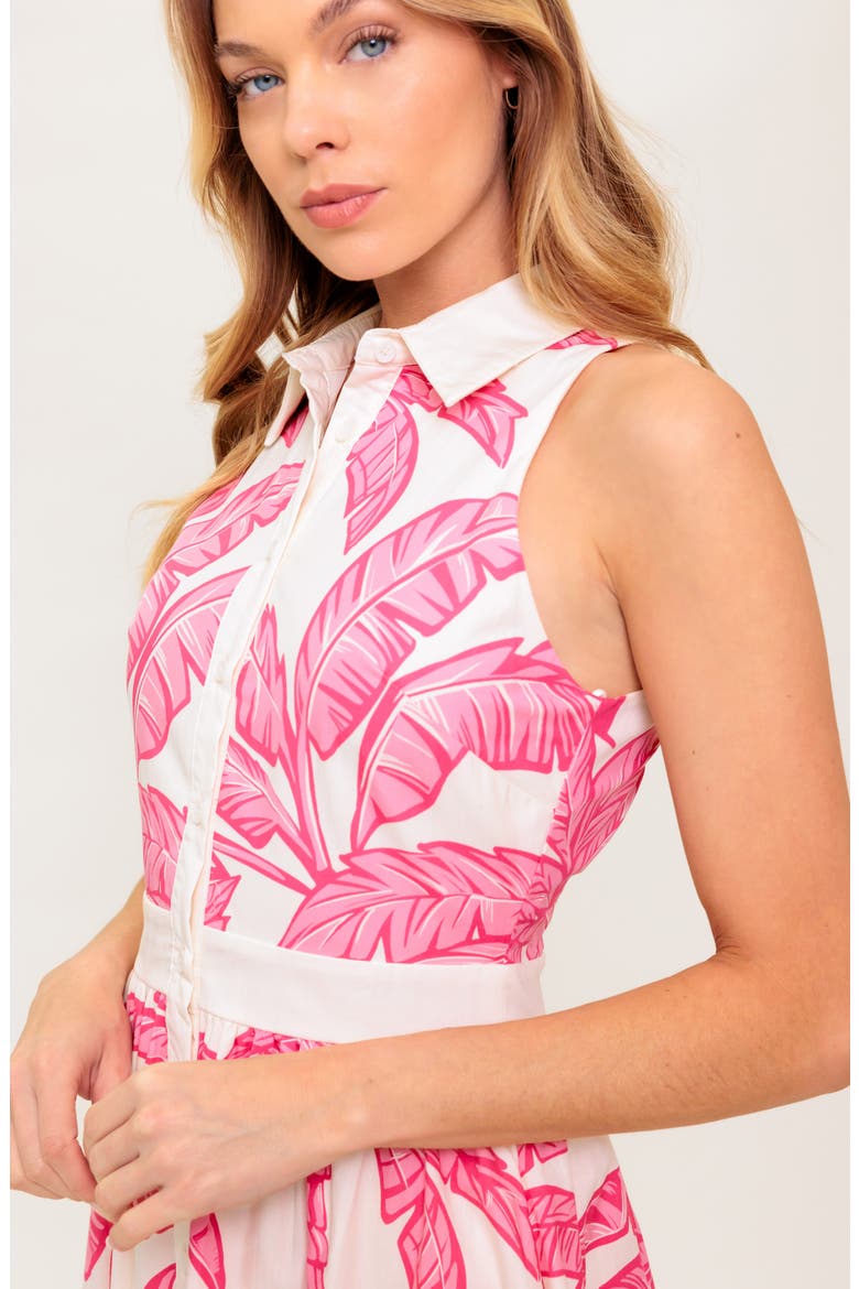 Trpoical Print Sleeveless Maxi Shirtdress, Alternate, color, IVORY PINK