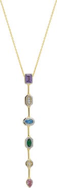 Spero London Kaleidoscope Y Lariat Sterling Silver Drop Necklace