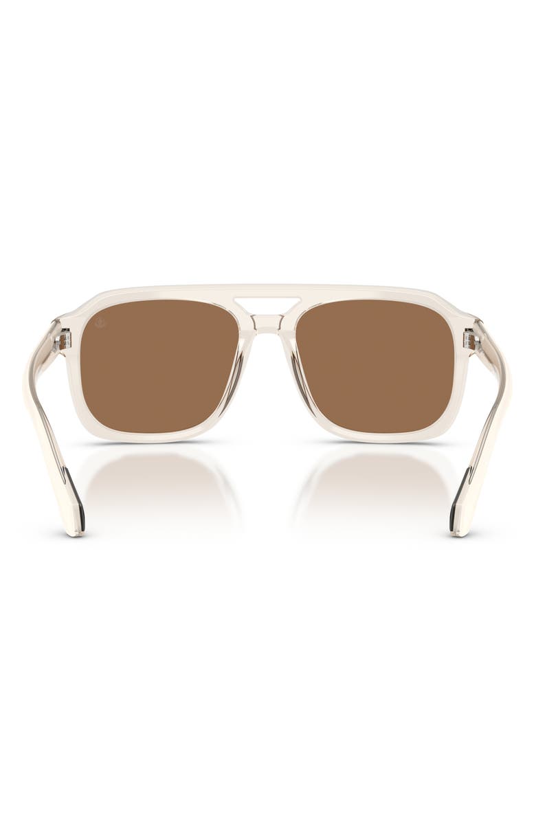 Moncler Vantos 56mm Polarized Mirrored Pillow Sunglasses, Alternate, color, Butter / Brown Mirror Gold