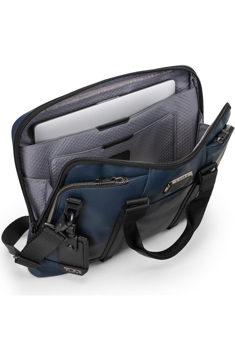 TUMI Academy Coated Canvas Briefcase, Alternate, color, Navy Coated Canvas