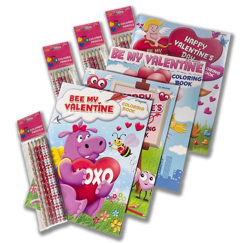Valentine's Coloring Books 8 Piece Bundle Age 3+
