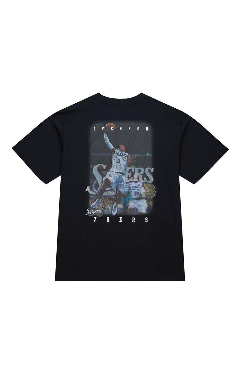 Mitchell & Ness Men's Mitchell & Ness Allen Iverson Black Philadelphia 76ers Hardwood Classics NBA Legends T-Shirt, Alternate, color, Black