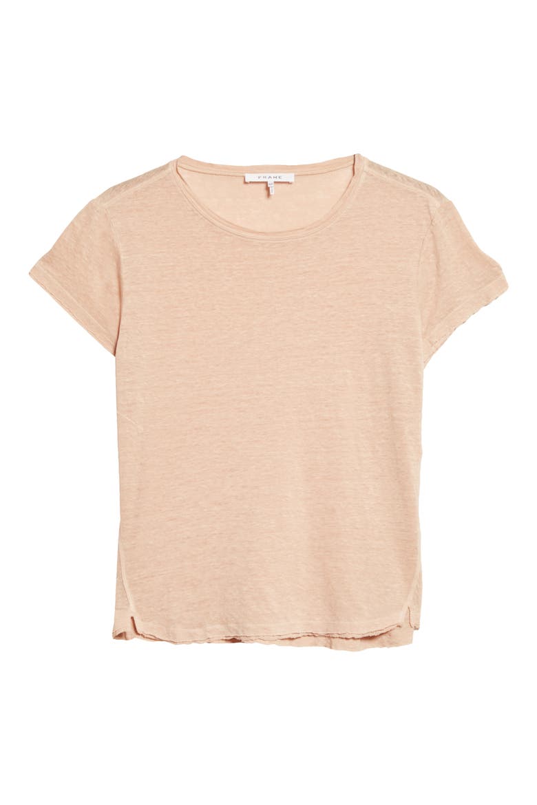 Easy True Organic Linen T-Shirt, Alternate, color, BARE