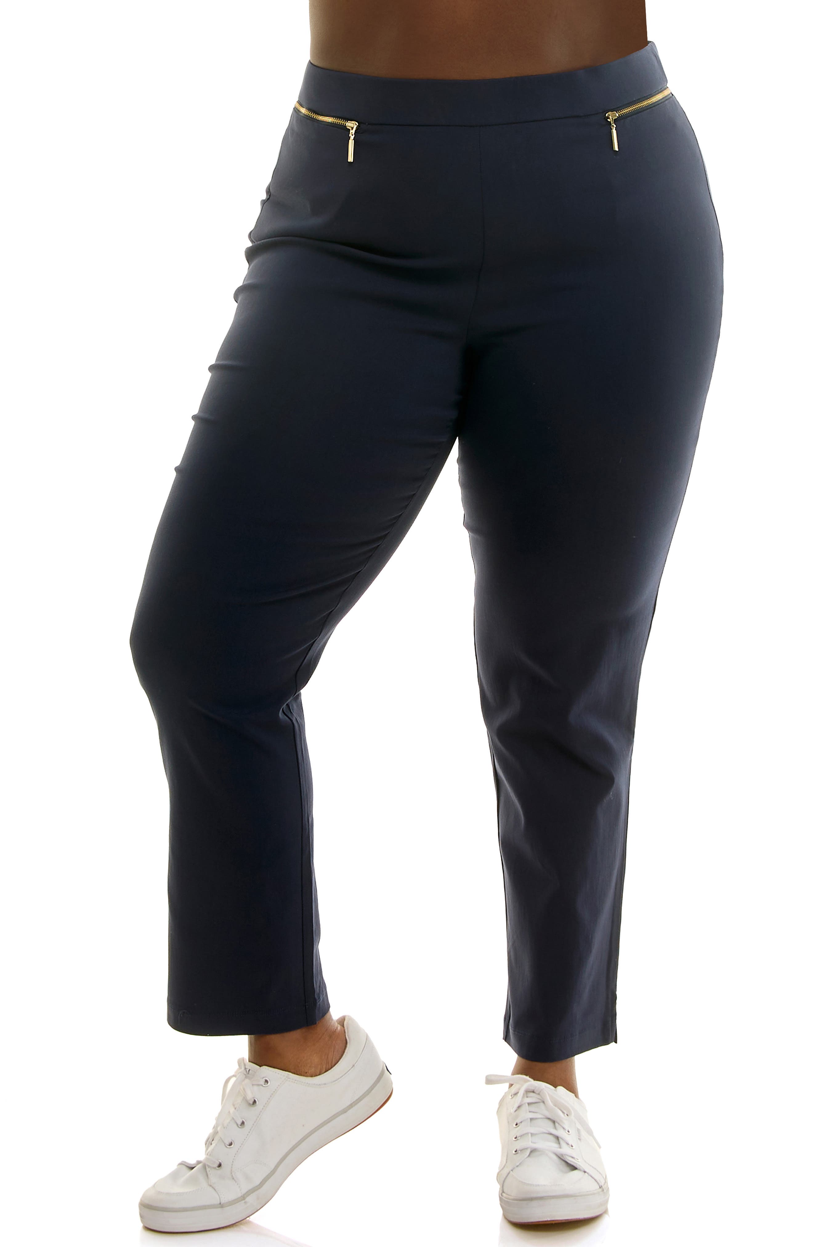 Nina Leonard Straight Leg Pull-On Pants