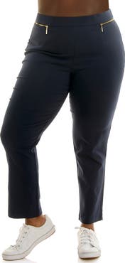 Nina Leonard Straight Leg Pull-On Pants