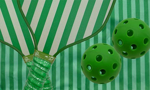 Mytagalongs Cabana Stripes Pickleball Set In Green