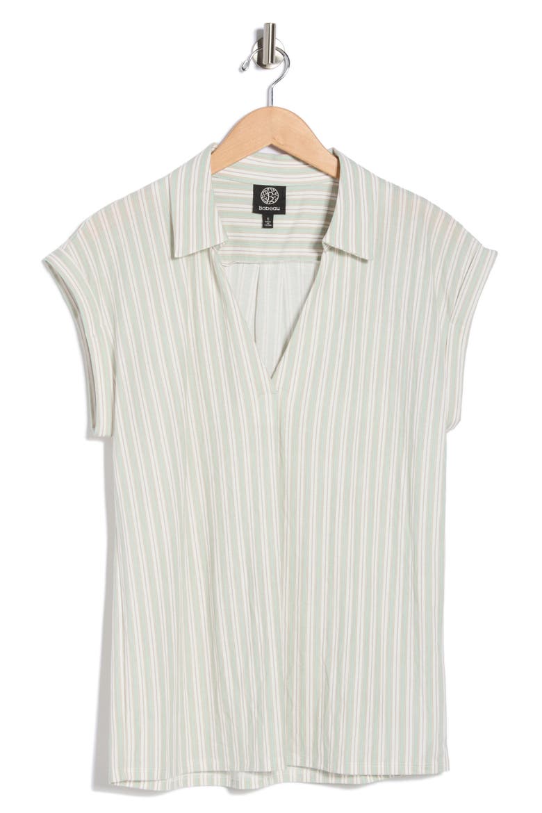 Short Sleeve Knit Top, Alternate, color, GREEN STRIPE
