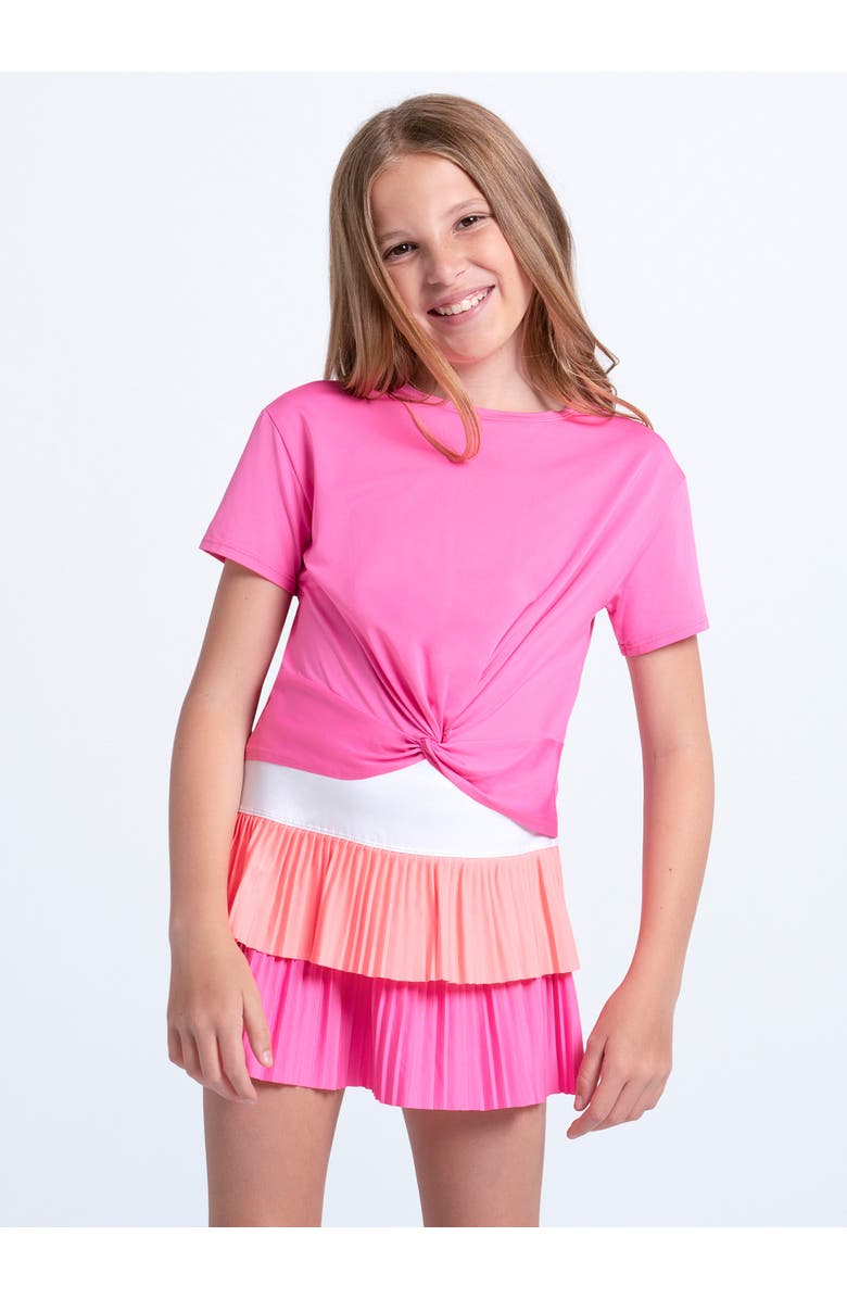 Lucky in Love Girls Peek-a-Bow Short Sleeve, Main, color, Taffy