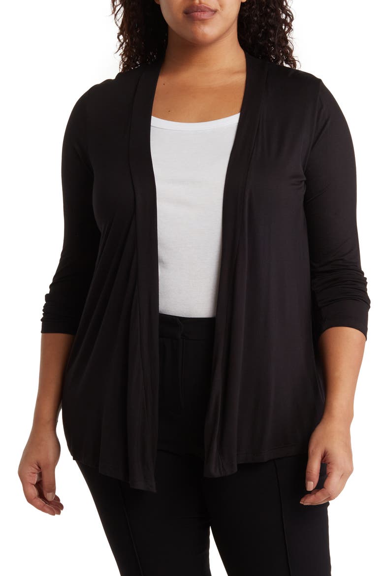Jersey Cardigan, Main, color, BLACK