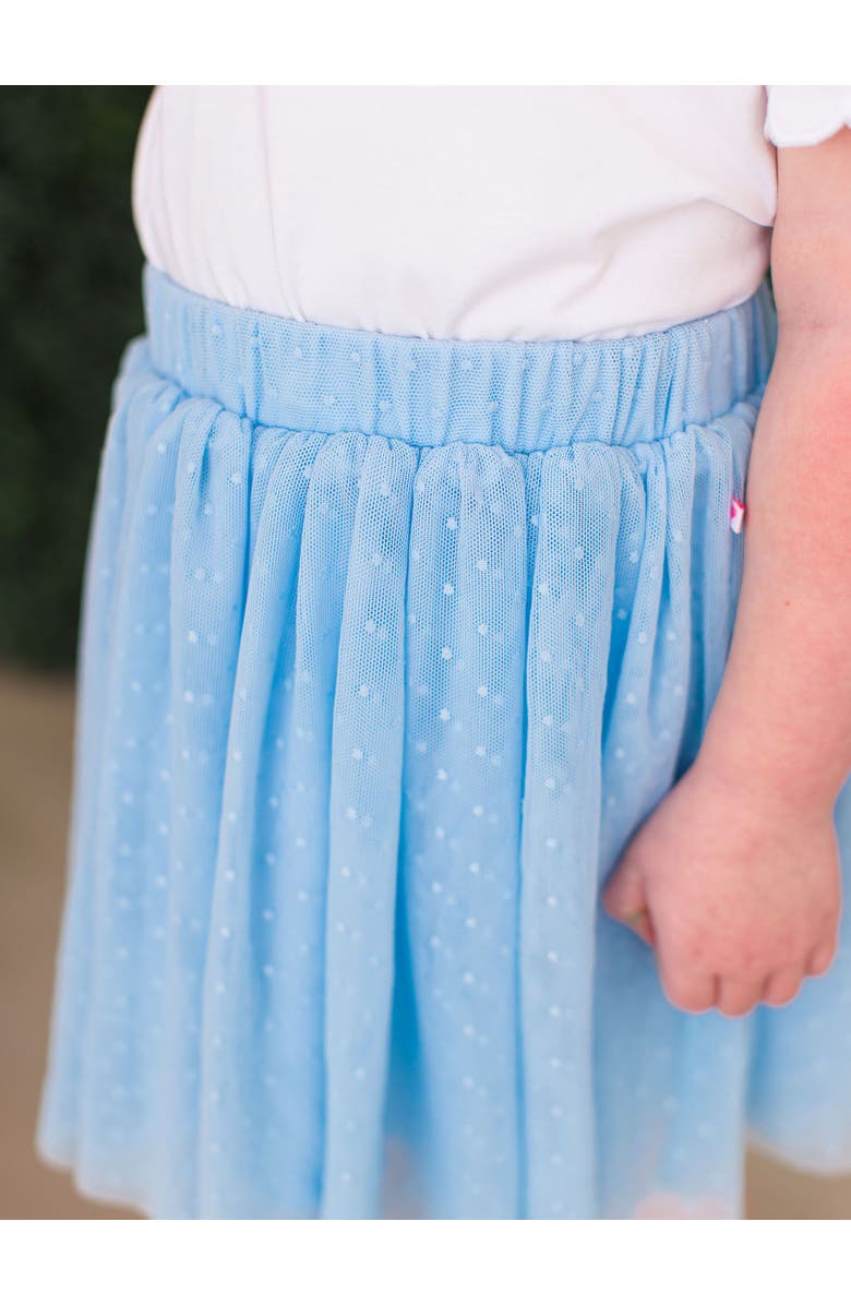 RuffleButts Girls Dotted Tulle Skirt, Alternate, color, Light Blue