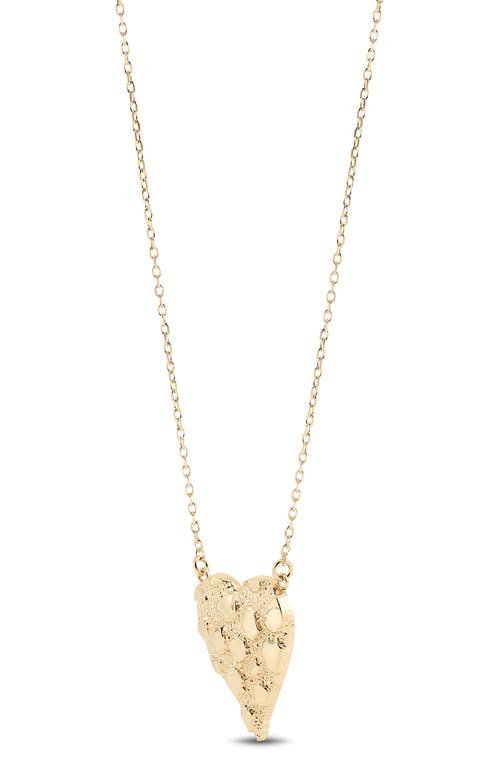 Frankie & Zoe Nugget Heart Pendant Necklace In Gold