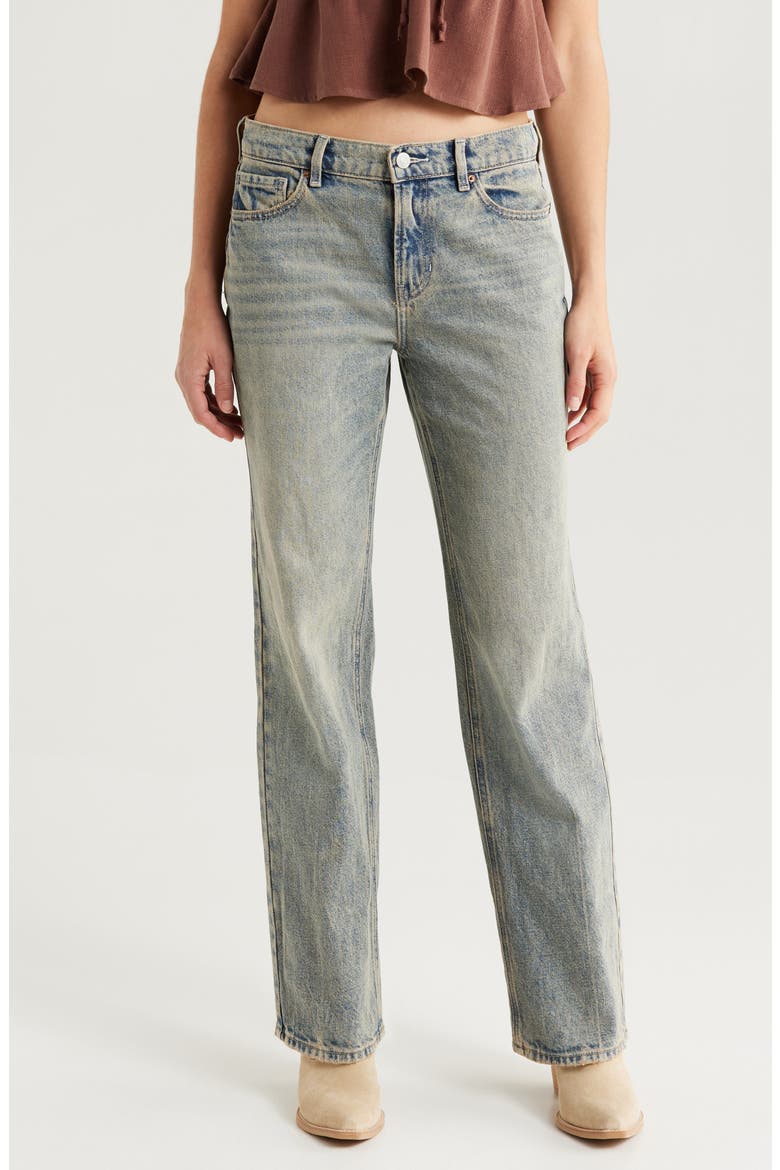Olivianna Straight Leg Jeans, Main, color, MED WASH