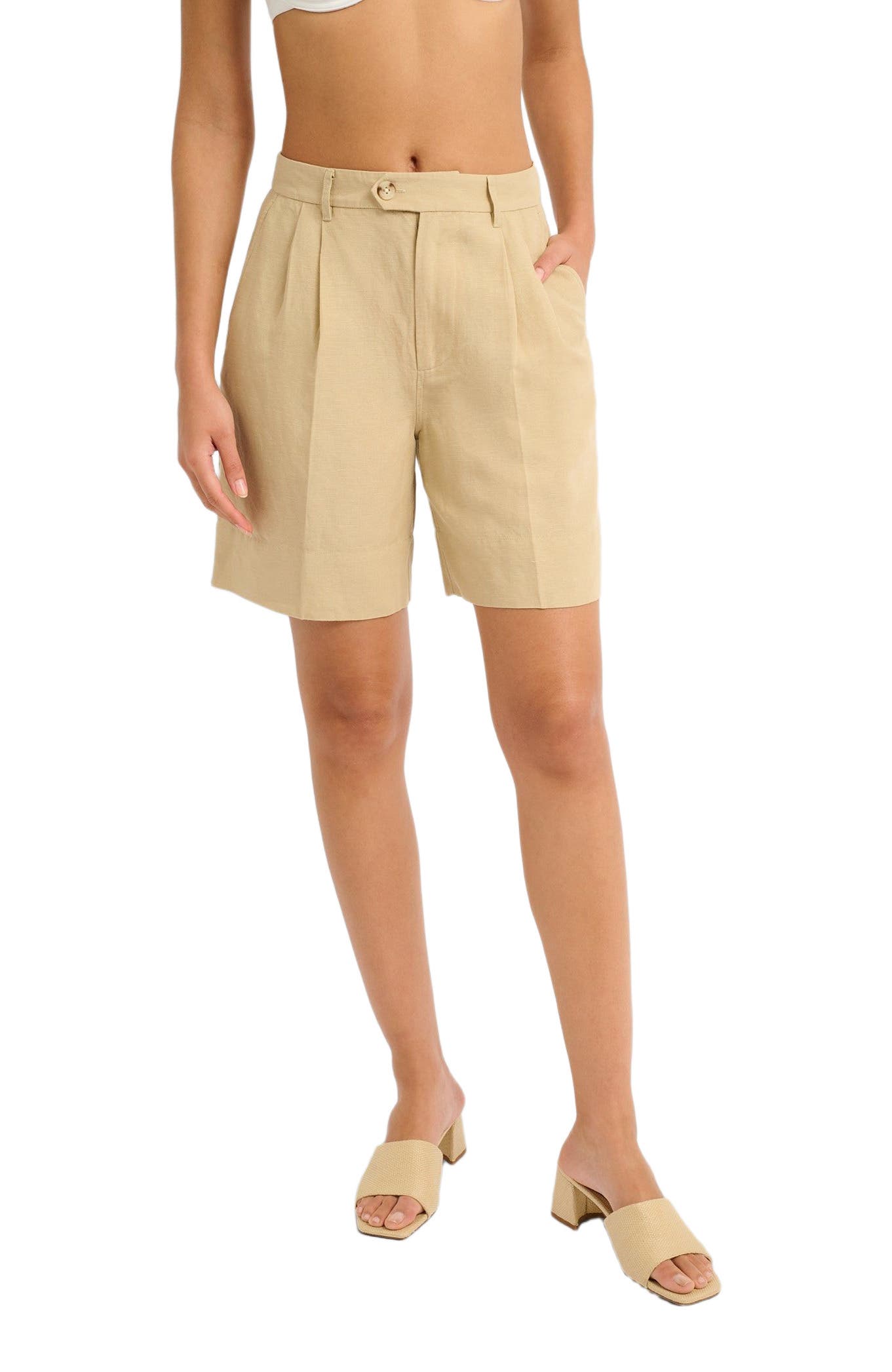 Air Linen Pleated Bermuda Short - image 4