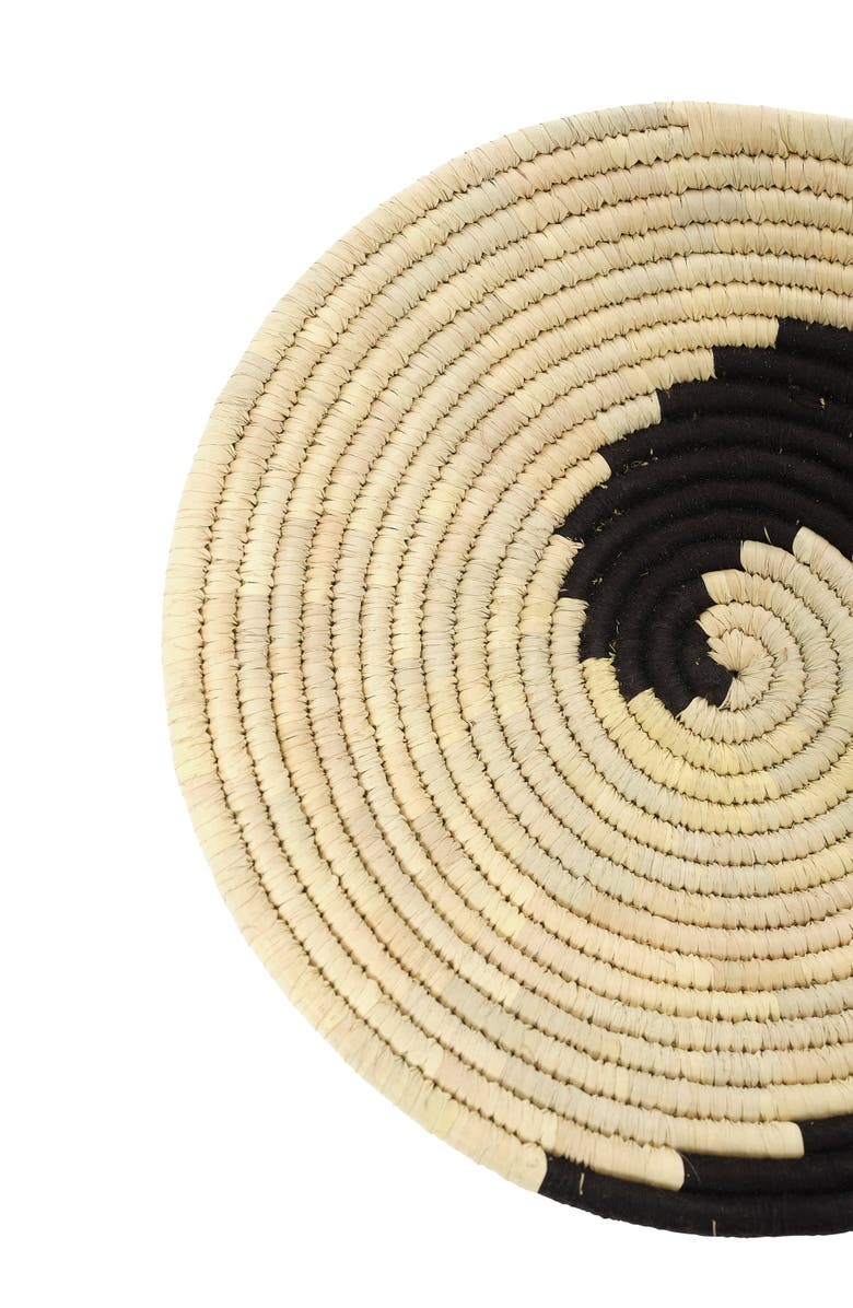 Wicker Village Wall Basket Black Swirl, Alternate, color, Small