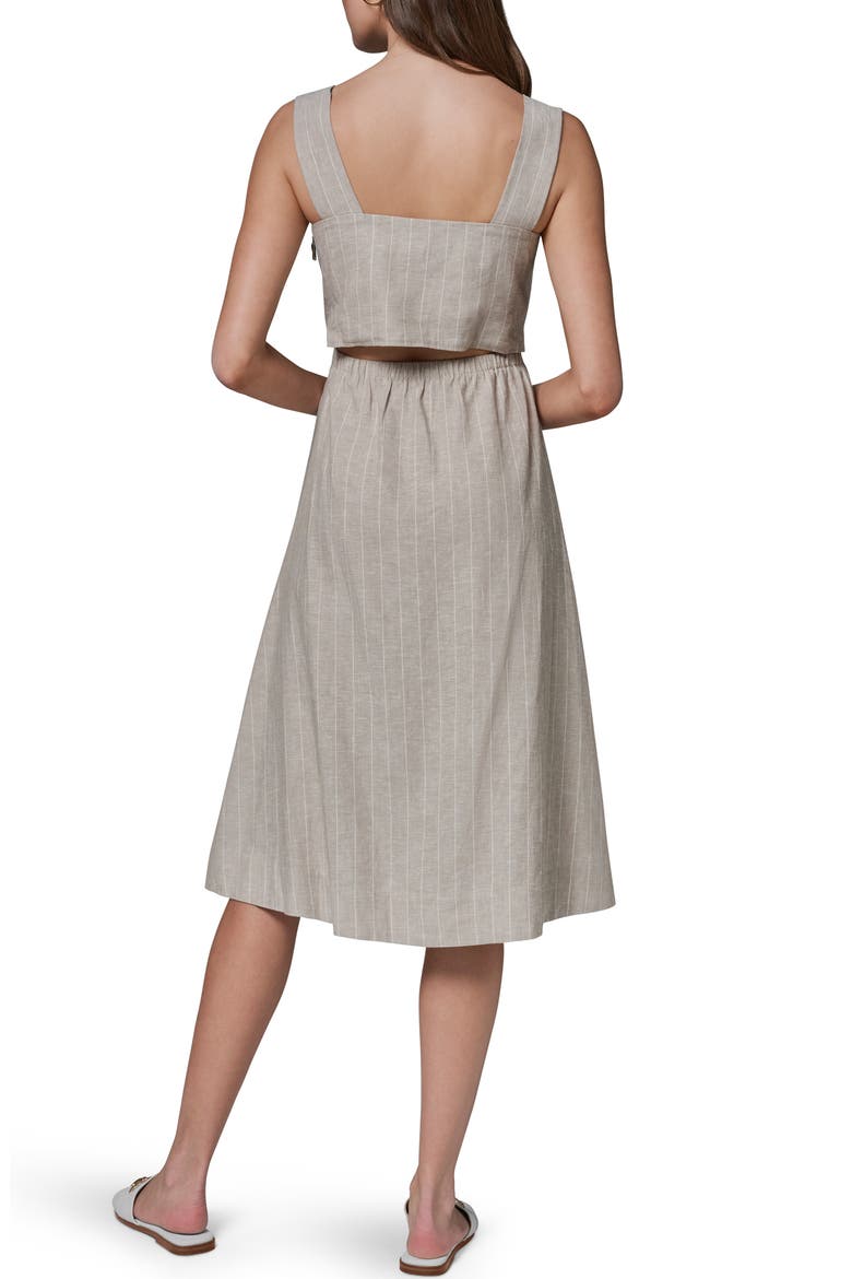 Stripe Linen Blend Midi Dress, Alternate, color, TUSCAN GREY