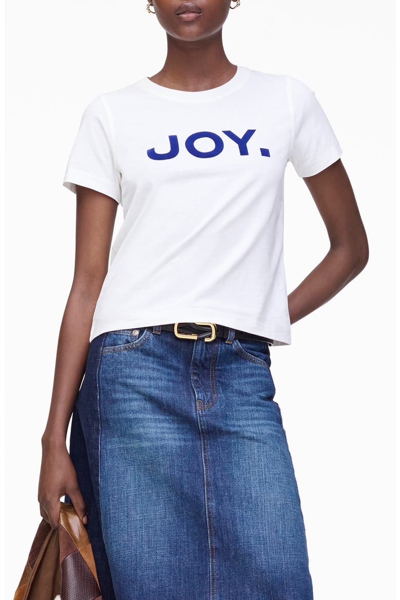 Joy, Period Slim Cut Graphic T-Shirt, Main, color, WHITE