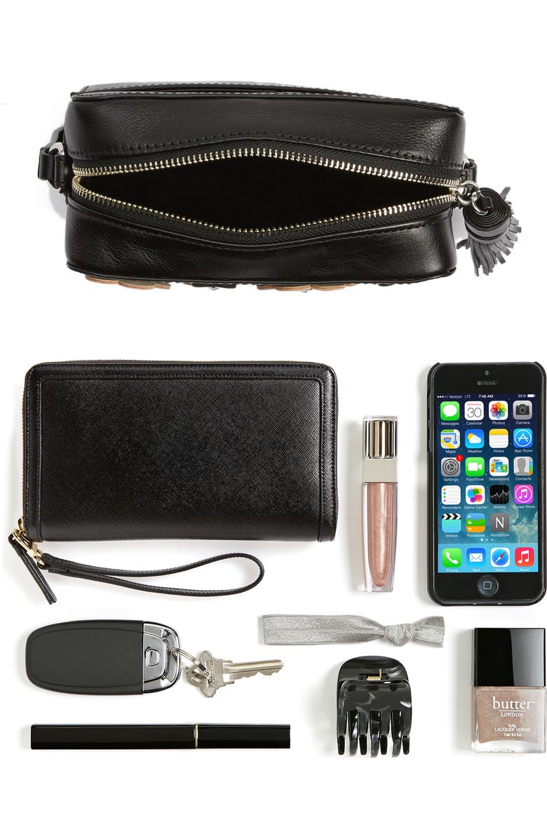 Rebecca Minkoff Floral Appliqué Leather Camera Bag, Alternate, color,