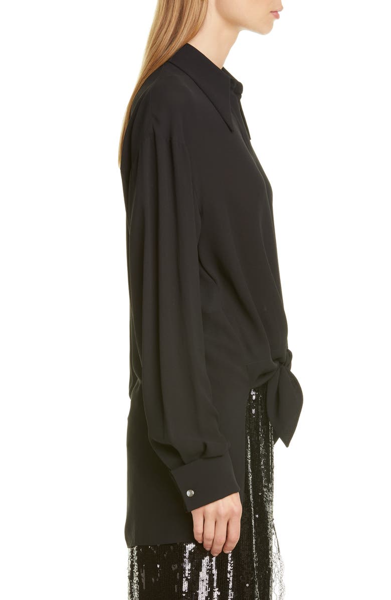 Michael Kors Collection Tie Front Silk Shirt, Alternate, color, 