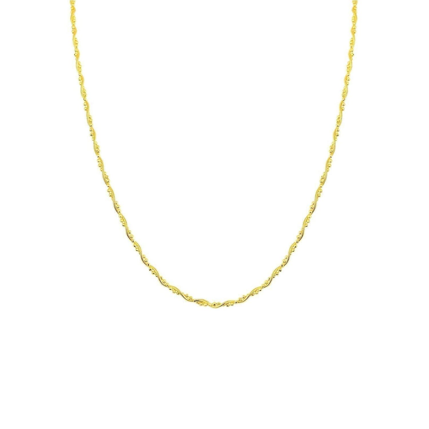 Spero London Twisted Beads Sterling Silver Chain Necklace In Gold