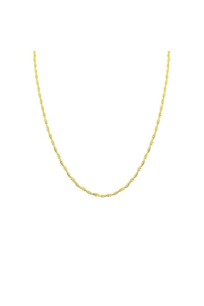 Twisted Beads Sterling Silver Chain Necklace, Main, color, Gold