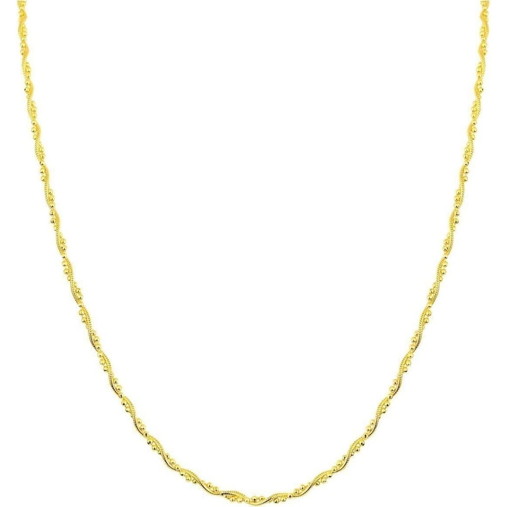 Spero London Twisted Beads Sterling Silver Chain Necklace In Gold