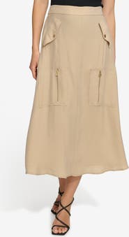 DKNY Organza Cargo Midi Skirt